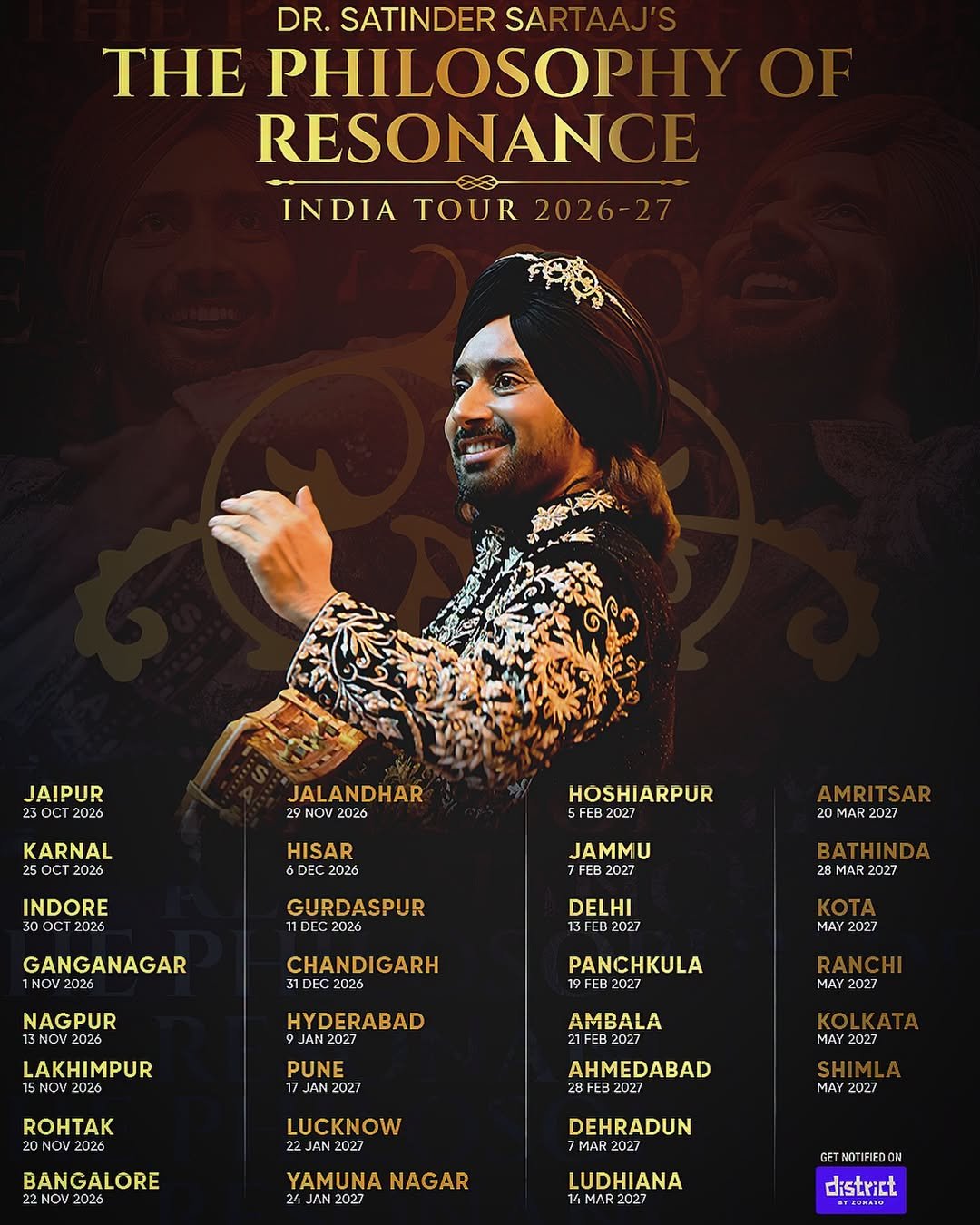 Satinder Sartaaj Upcoming Concerts 2026-27 — All Confirmed World Tour Dates